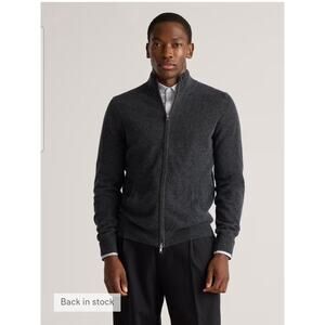 Banana Republic Sweater Mens Small Black Zip Up Jacket Pima Cotton Cashmere